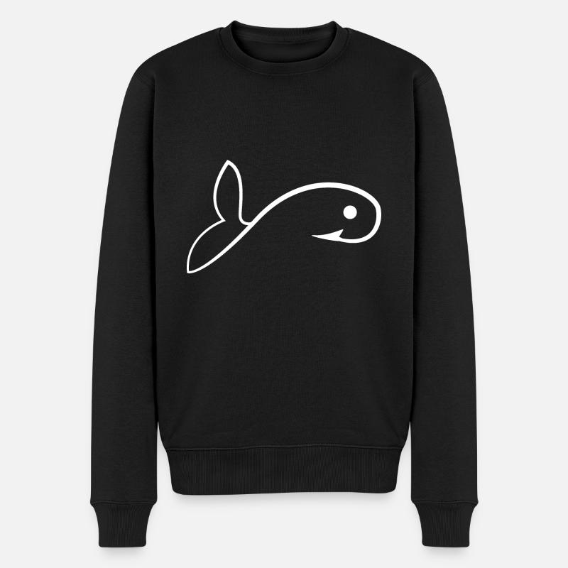 Fisch - Männer Premium Bio Pullover - Schwarz