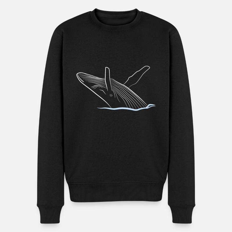 Wal - Männer Premium Bio Pullover - Schwarz