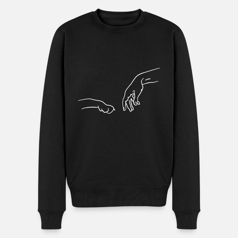Hand - Männer Premium Bio Pullover - Schwarz