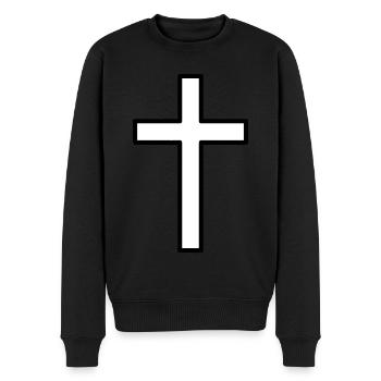 simple croix chic - Pull Premium bio Homme - noir - Devant - Nico (187cm)