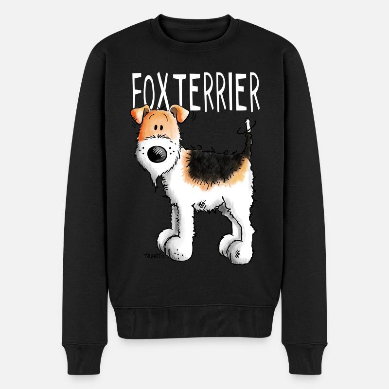 Kleiner Foxterrier - Hund - Hunde - Tier - Comic - Männer Premium Bio Pullover - Schwarz