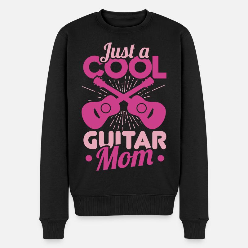 Gitarre Mutter - Männer Premium Bio Pullover - Schwarz