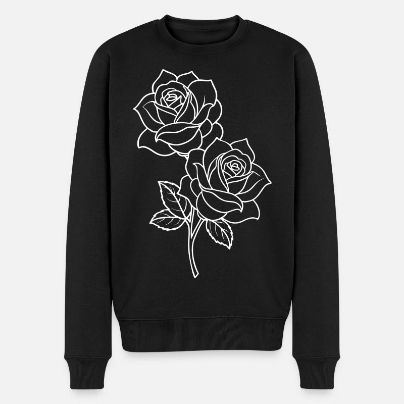 Roses - Fleurs - Fleurs - Dicton - Pull Premium bio Homme - noir