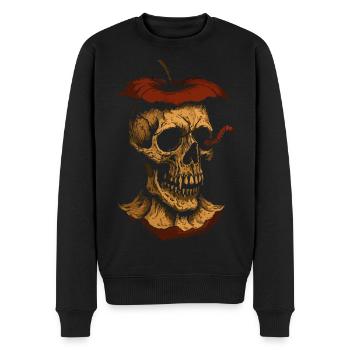 Rotten Apple Skull Art – Dark Design - Men's Premium Organic Jumper - black - Front - Nico (187cm)