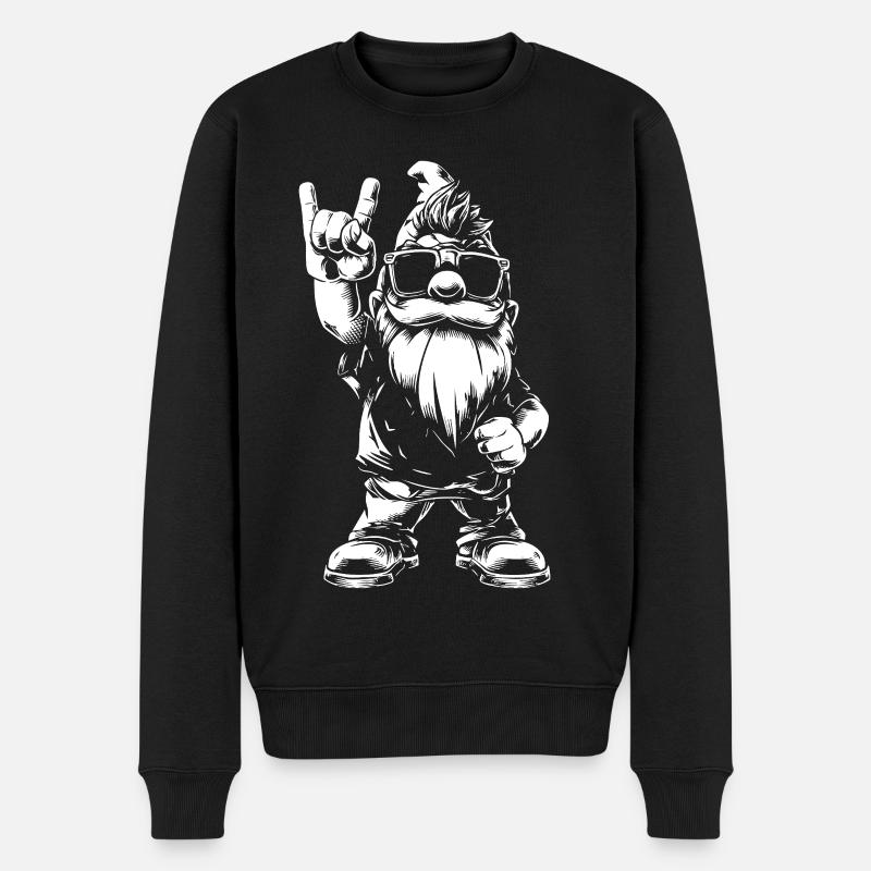 Heavy Metal Garden Gnome Rockstyle - Pull Premium bio Homme - noir