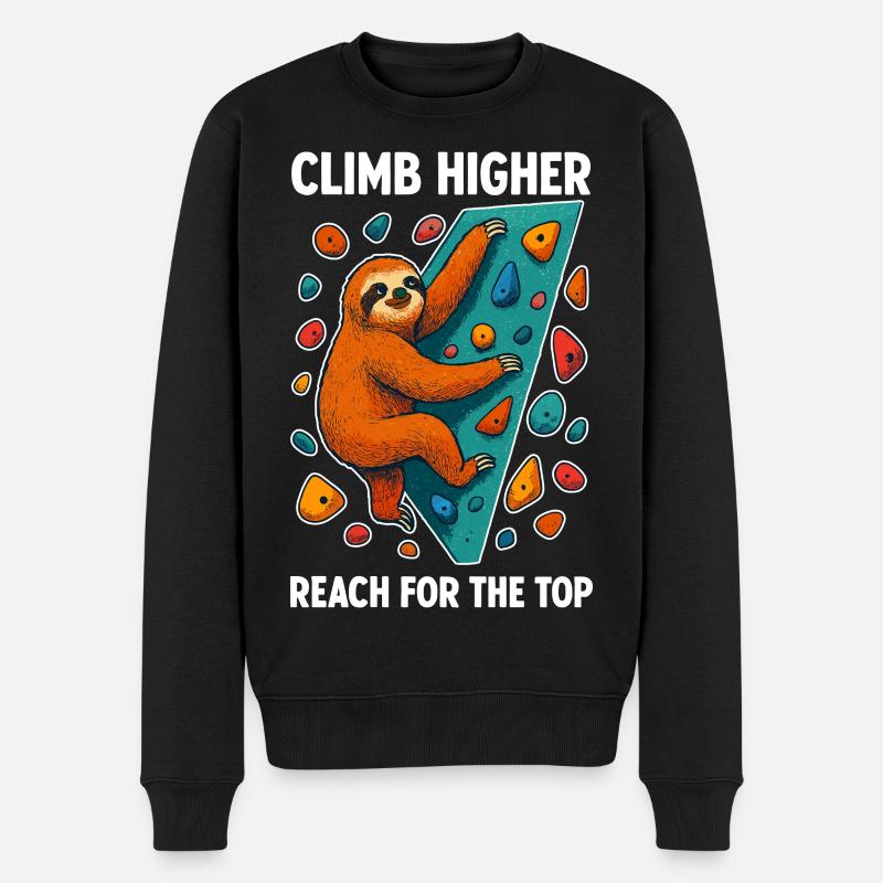 Bouldering Sloth Climbing Boulder Climber - Men's Premium Organic Jumper - black