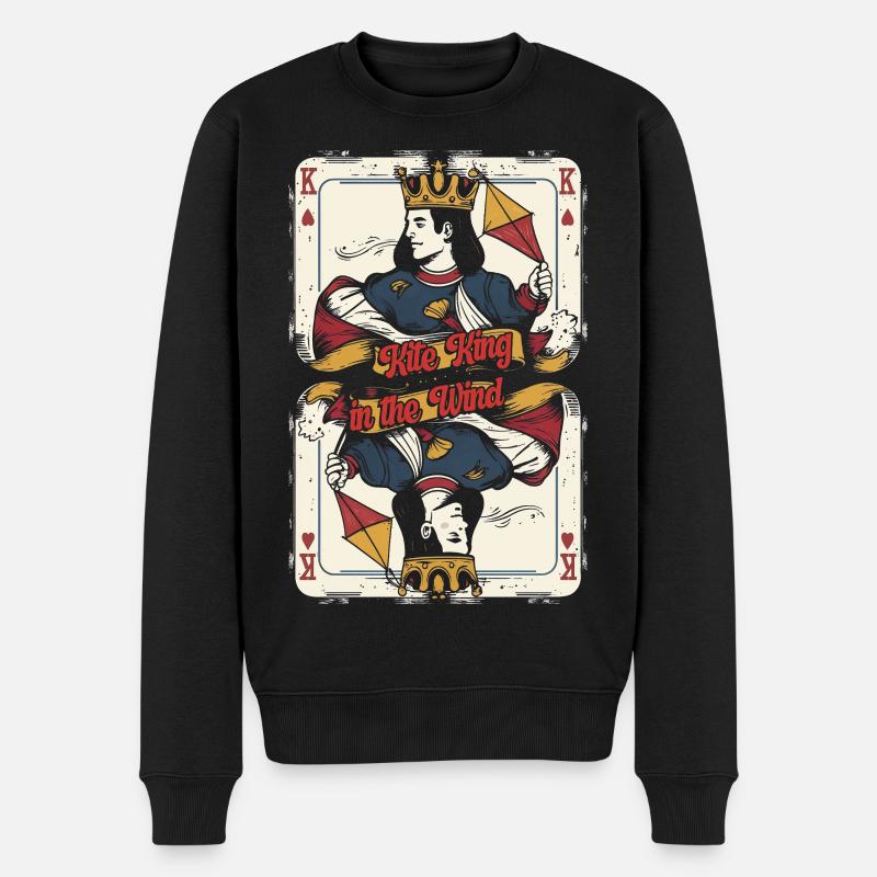 Cerf-volant Cerf-volant Roi dans le vent - Pull Premium bio Homme - noir