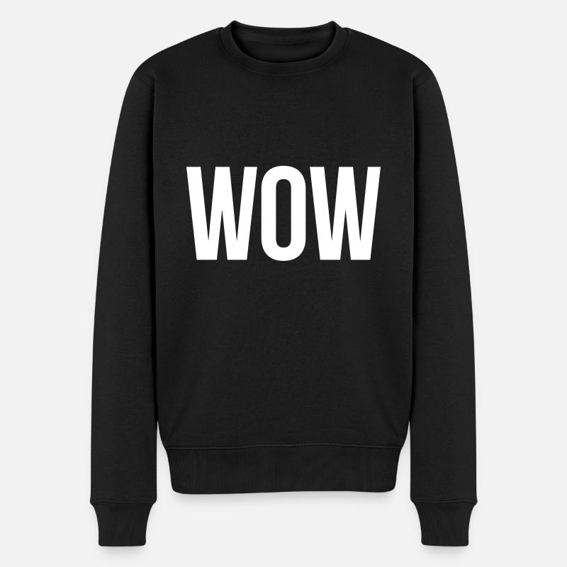 WOW - Männer Premium Bio Pullover - Schwarz