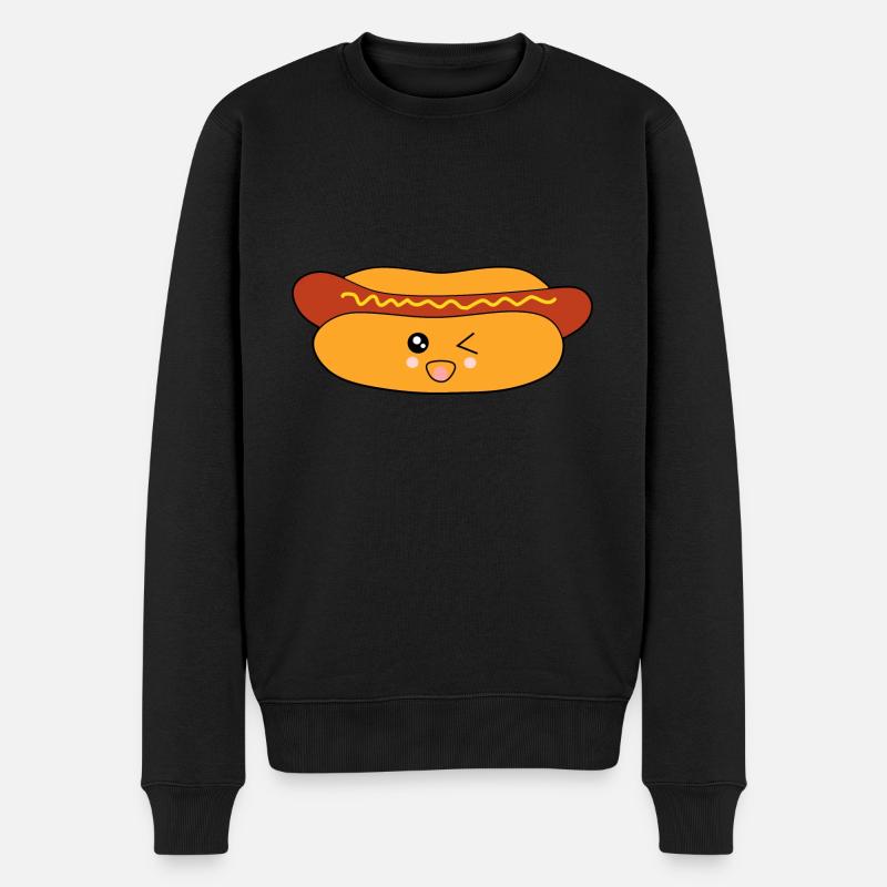 Hot dog Wurst - Männer Premium Bio Pullover - Schwarz