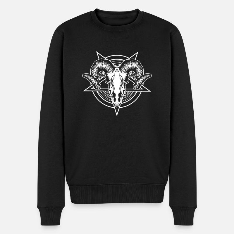 Okkult gotisk Grunge Satan 666 Mørk Kunst - Økologisk premium-sweatshirt til mænd - sort