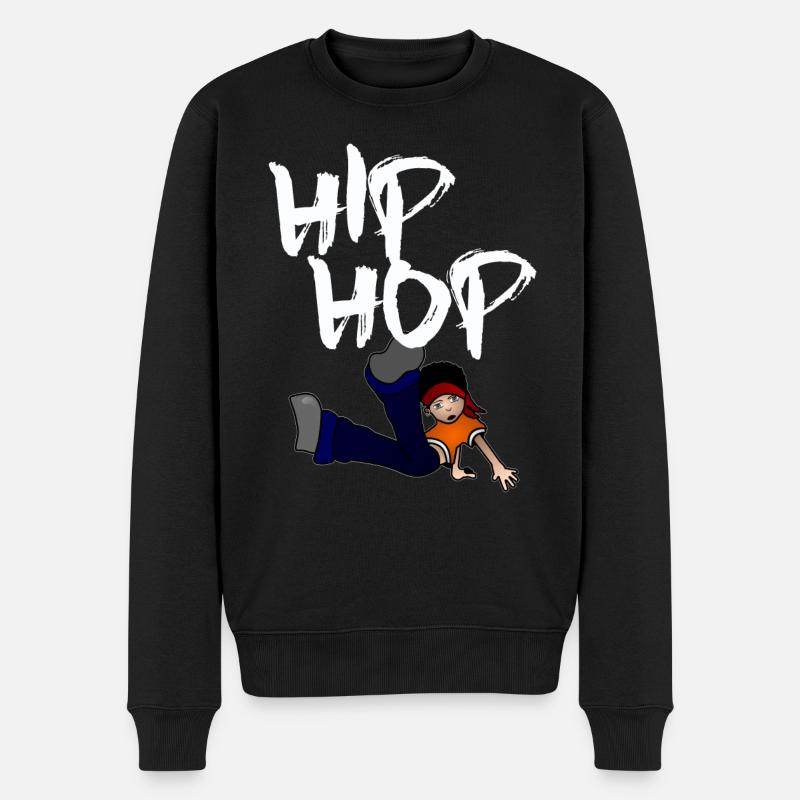 Hip Hop im dunklem Design - Männer Premium Bio Pullover - Schwarz