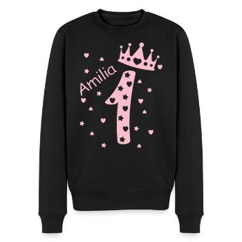 Amilia Erster Geburtstag - Männer Premium Bio Pullover - Schwarz - Vorne - Nico (187cm)