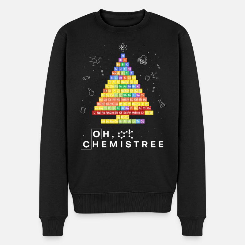 Oh Chemistree Chemie Tannenbaum Gasmaske Bunt - Männer Premium Bio Pullover - Schwarz
