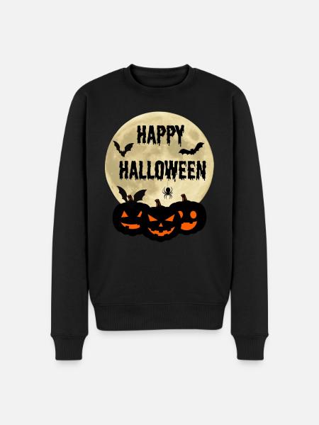 Fröhliches Halloween - Männer Premium Bio Pullover - Schwarz
