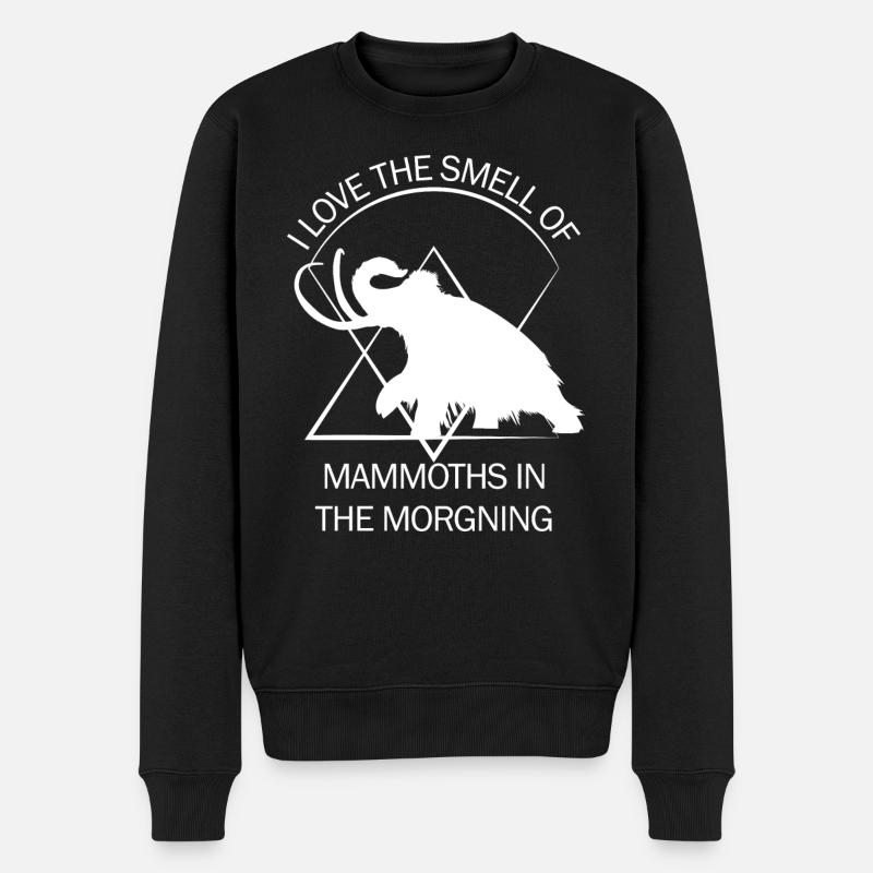 Lustiges Mammut Steinzeit Eiszeit Design Urzeit - Männer Premium Bio Pullover - Schwarz