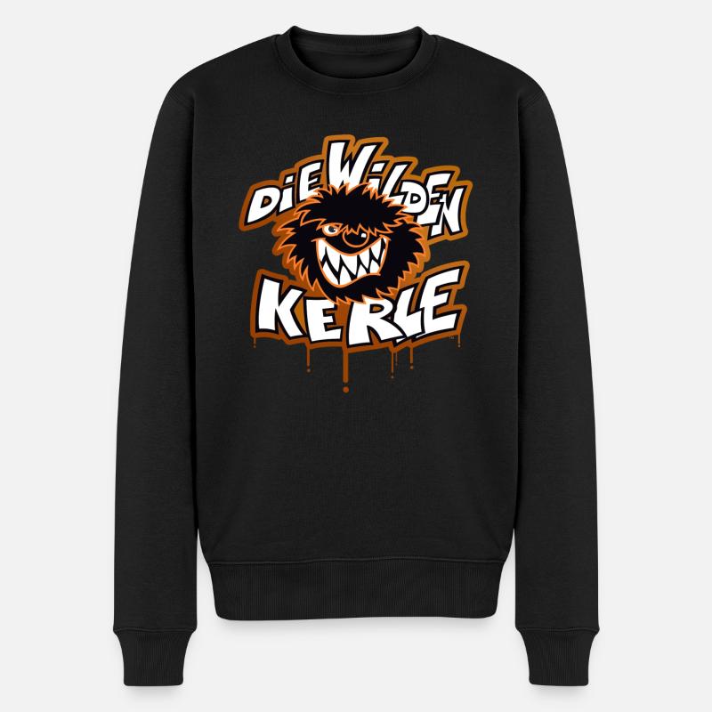 Die Wilden Kerle Logo Tropfen - Männer Premium Bio Pullover - Schwarz
