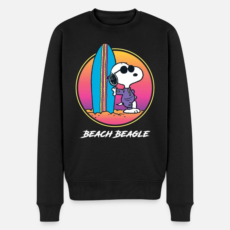 Peanuts Snoopy Beach Beagle Plage - Pull Premium bio Homme - noir