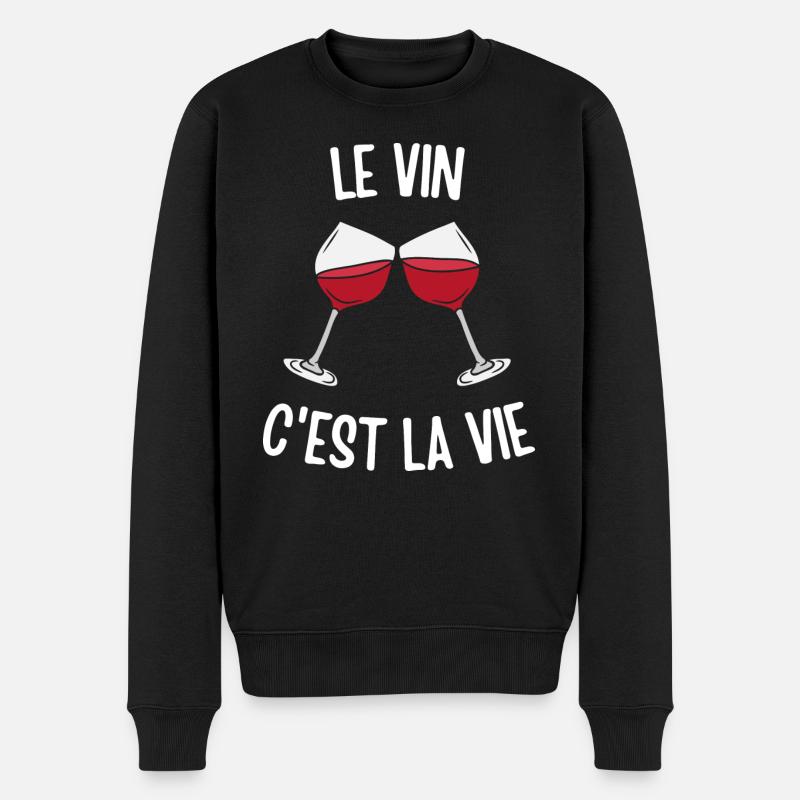 Le vin c'est la vie - Pull Premium bio Homme - noir