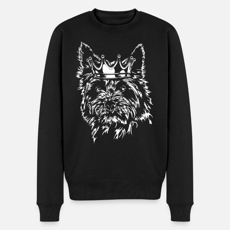 CAIRN TERRIER Couronne Chien Chien Wilsigns - Pull Premium bio Homme - noir