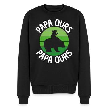 Papa ours - Männer Premium Bio Pullover - Schwarz - Vorne - Nico (187cm)