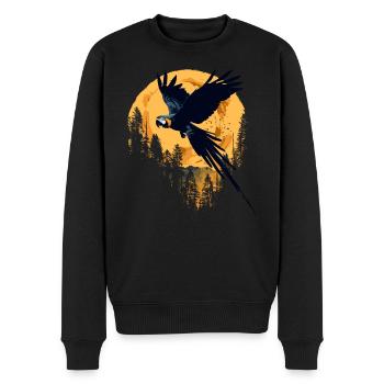 Perroquet Oiseau Ara Nature sauvage - Pull Premium bio Homme - noir - Devant - Nico (187cm)