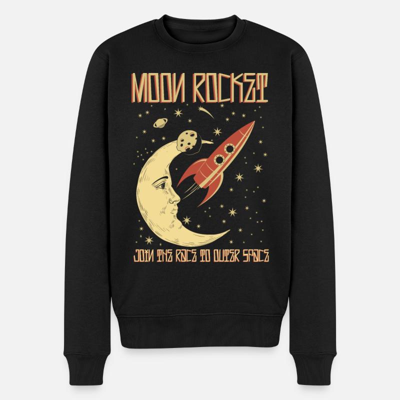 Mondrakete Vintage - Männer Premium Bio Pullover - Schwarz