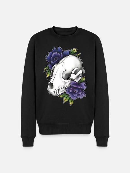 Fantasy Waschbär Schädel - Männer Premium Bio Pullover - Schwarz