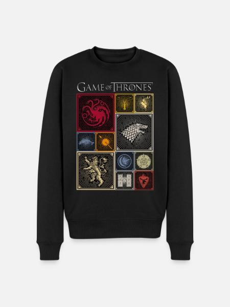 Game Of Thrones Kingdoms Tiles - Økologisk premium-sweatshirt til mænd - sort