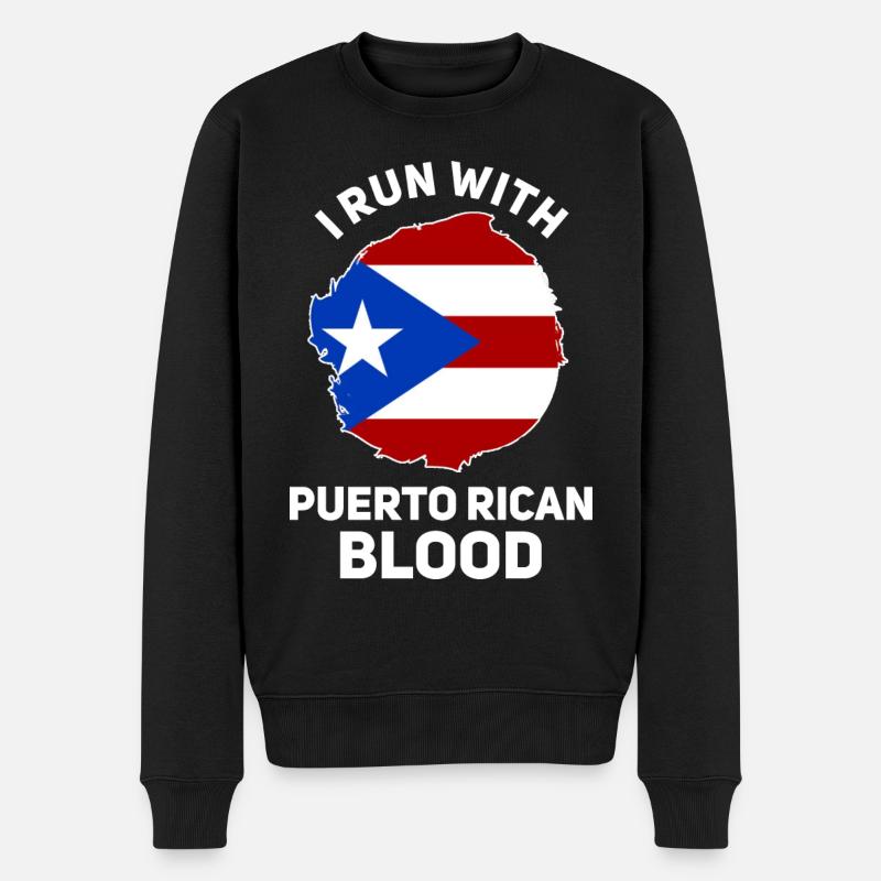 Puerto Rico - Männer Premium Bio Pullover - Schwarz