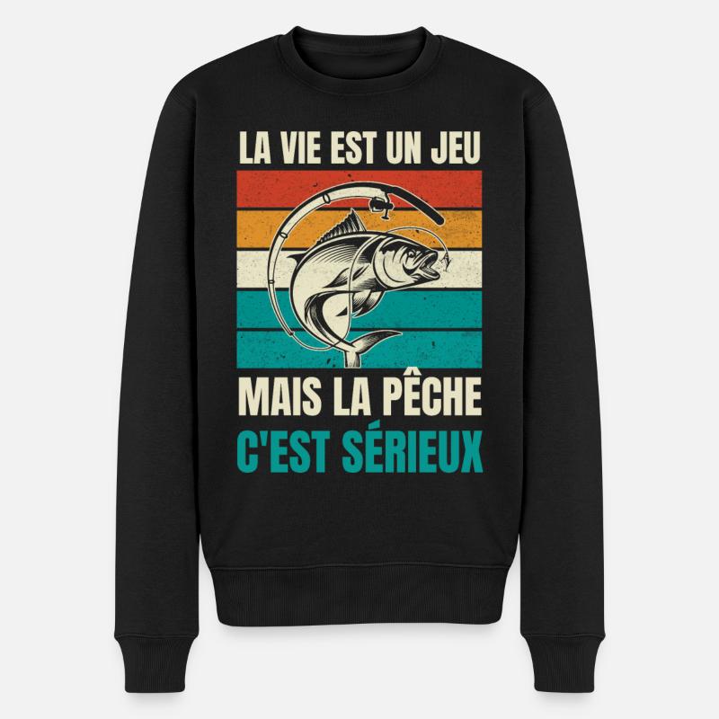 la pêche c'est sérieux - Pull Premium bio Homme - noir