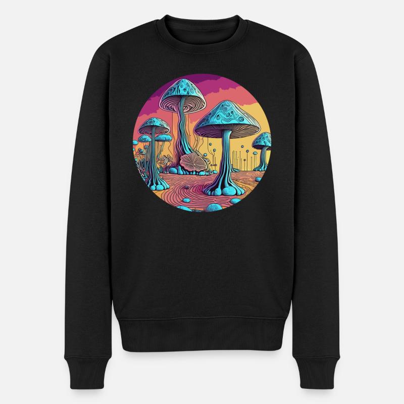Vallée des champignons psychédéliques - Pull Premium bio Homme - noir