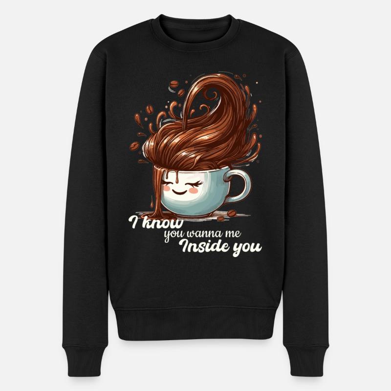 Kaffee Tasse witzig Geschenk - Männer Premium Bio Pullover - Schwarz