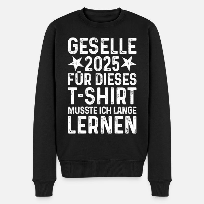 Geselle 2025 T-Shirt lange lernen grunge Geschenk - Männer Premium Bio Pullover - Schwarz