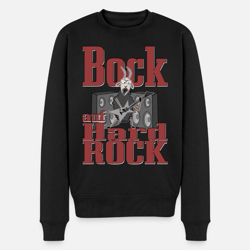 Bock auf Hardrock - Männer Premium Bio Pullover - Schwarz