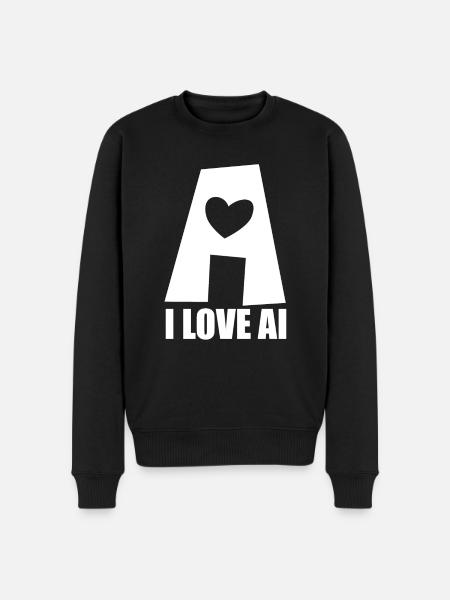 Intelligence artificielle - J’aime l’IA - Digital - Pull Premium bio Homme - noir