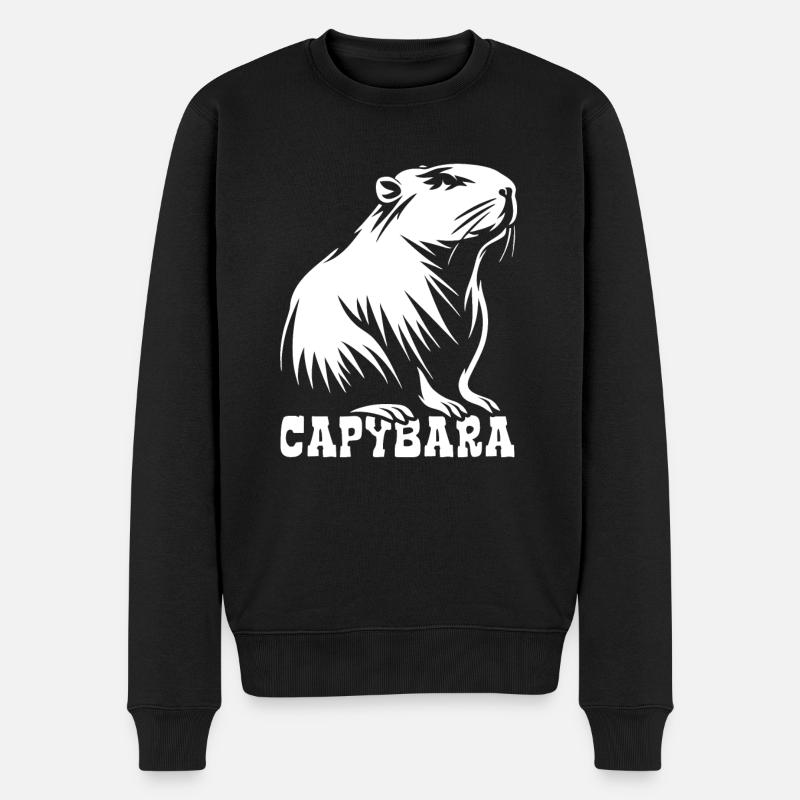 Capybara - Drawing Silhouette - Men's Premium Organic Jumper - black