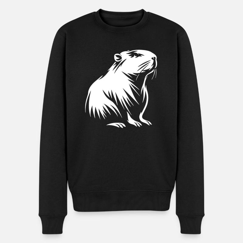 Capybara - Drawing Silhouette - Men's Premium Organic Jumper - black