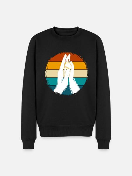 Hånd + Hundepote - High Five - Hundefan - Økologisk premium-sweatshirt til mænd - sort