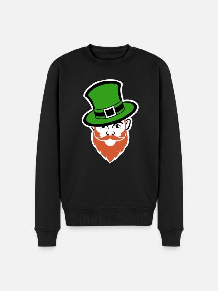 Leprechaun - St. Patrick's Day - Ireland - Men's Premium Organic Jumper - black