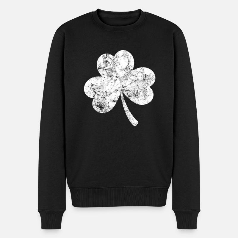 Trèfle - Saint-Patrick - Irlande - Pull Premium bio Homme - noir