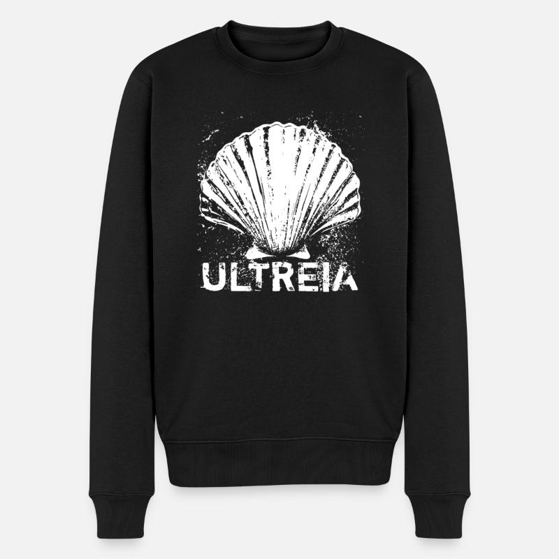 Ultreia, coquille Saint-Jacques, Saint-Jacques-de-Compostelle - Pull Premium bio Homme - noir
