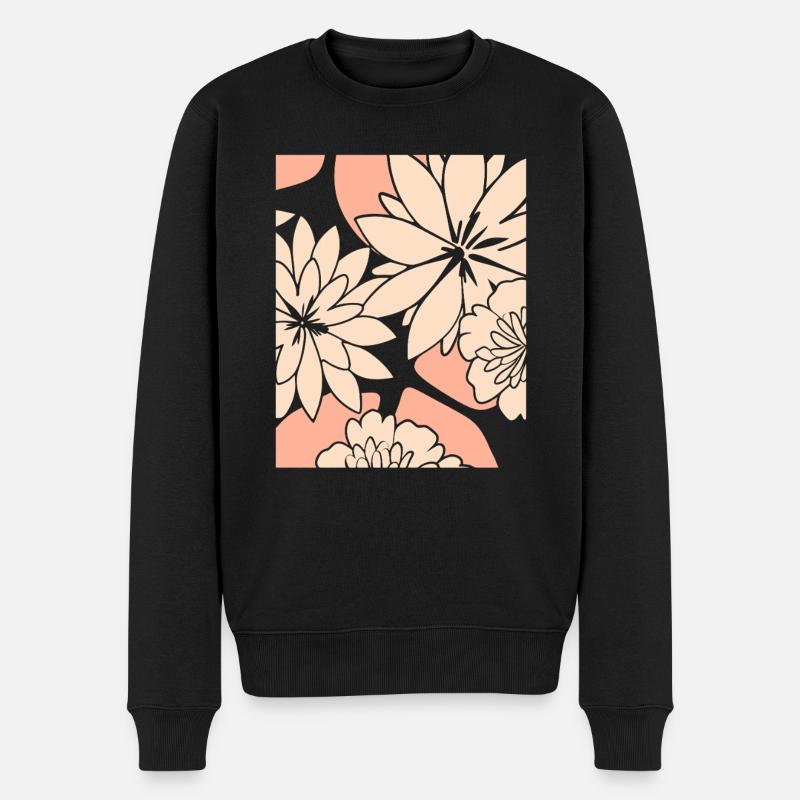 Fleurs - Printemps - Été - Fleurs - Pull Premium bio Homme - noir