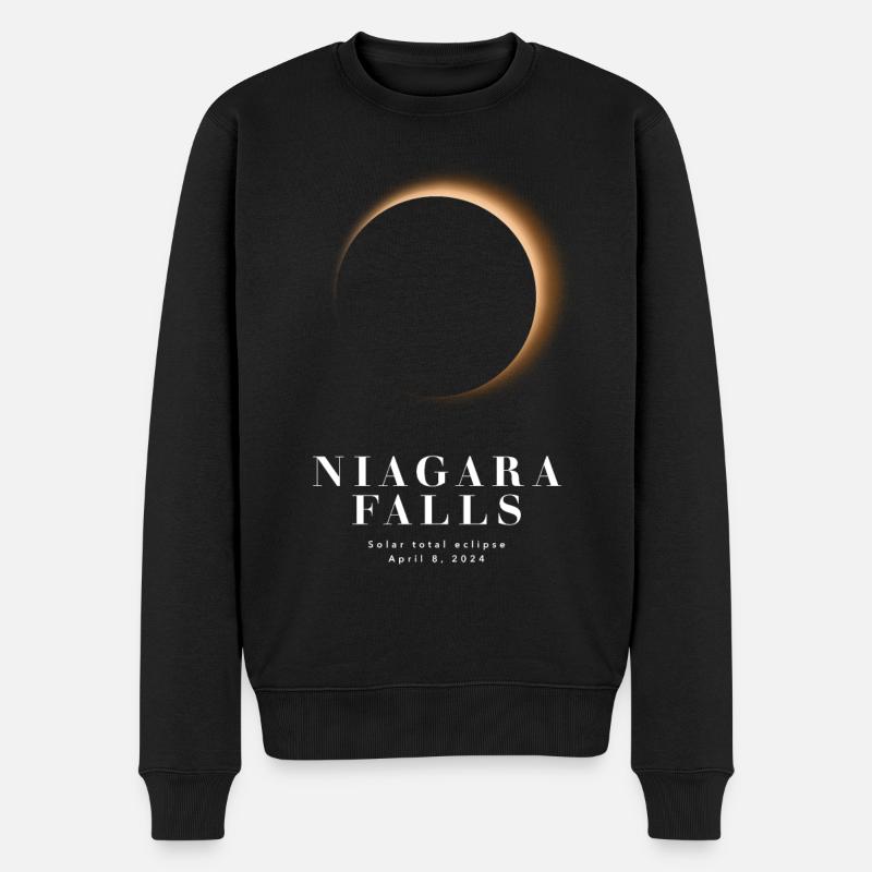 NIAGARA FALLS TOTAL SOLAR ECLIPSE 2024 - Men's Premium Organic Jumper - black