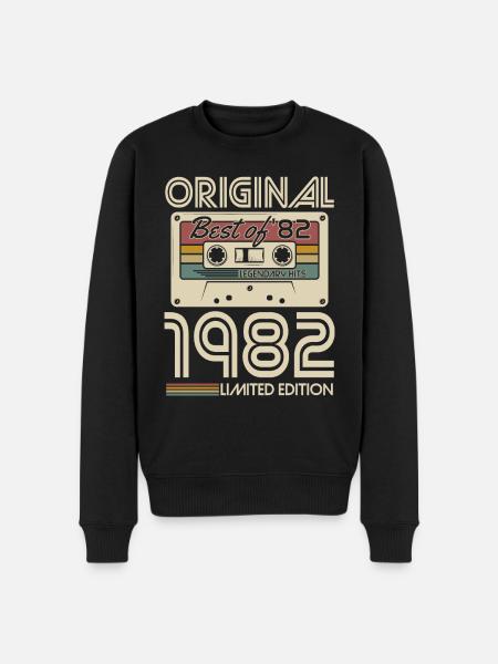 1982 Vintage Vintage Retro Birthday Gift - Men's Premium Organic Jumper - black