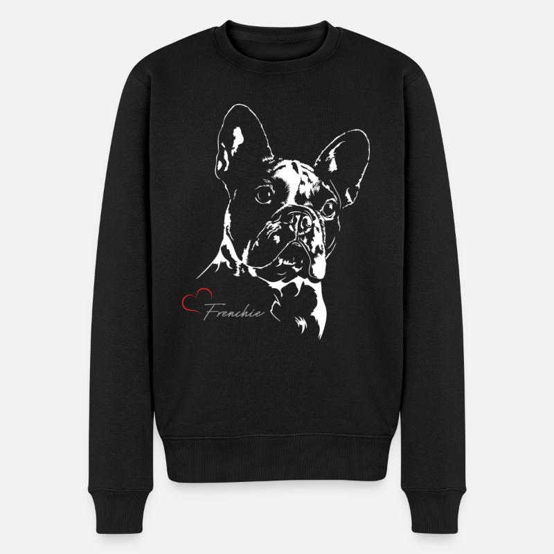coeur FRENCHIE PORTRAIT - Pull Premium bio Homme - noir