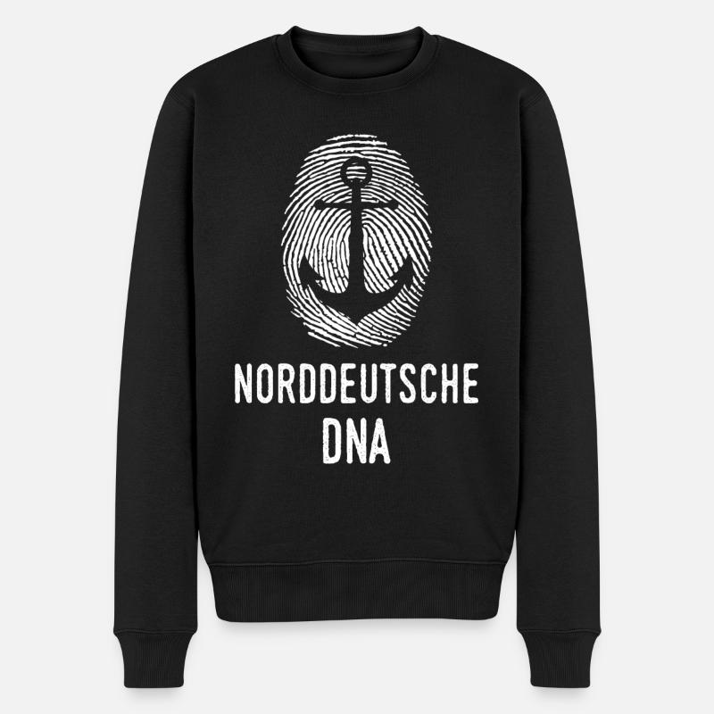 Norddeutsche DNA Moin Norddeutschland Plattdeutsch - Männer Premium Bio Pullover - Schwarz