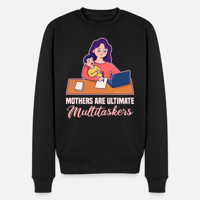 Multitasking-Design zum Muttertag - Männer Premium Bio Pullover - Schwarz
