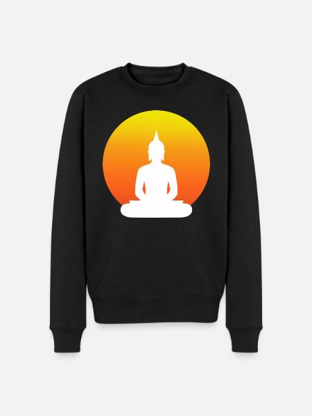 Buddha sitting cross-legged - Men's Premium Organic Jumper - black