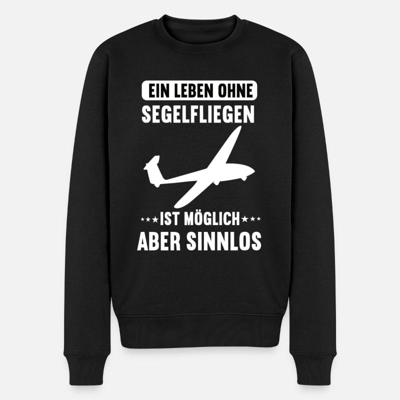 Segelflugzeug Segelflieger Segelfliegen Flugze - Männer Premium Bio Pullover - Schwarz