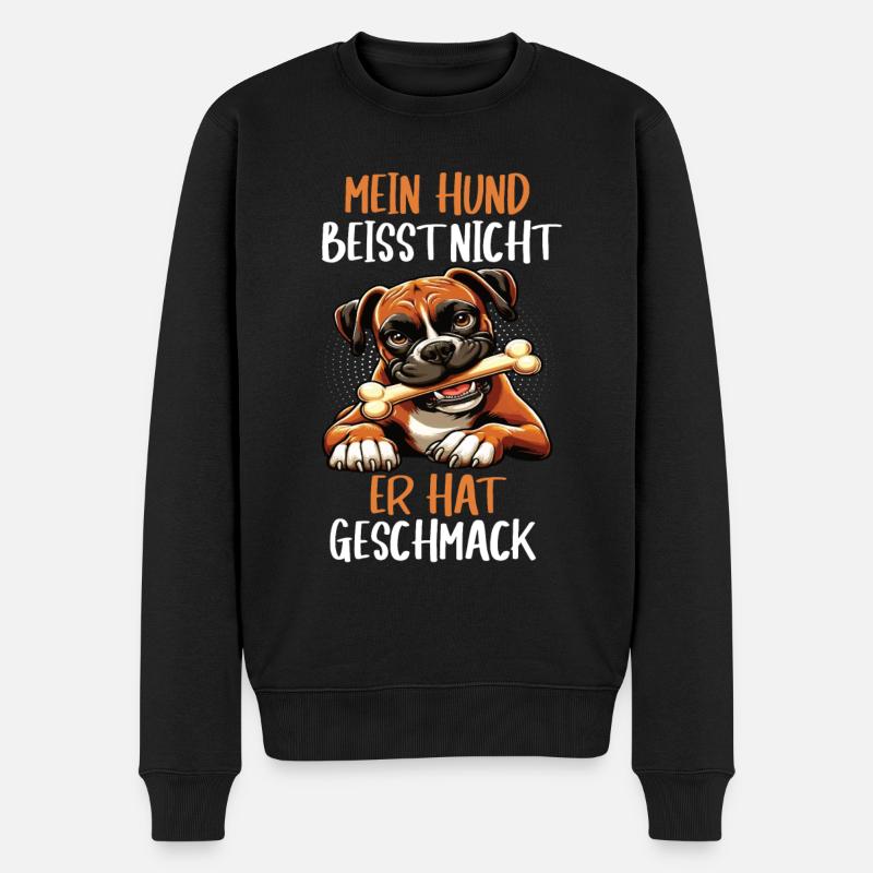 Mein Hund Beisst Nicht Boxer Boxerhalter Boxerhund - Männer Premium Bio Pullover - Schwarz